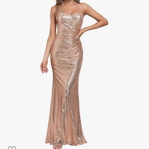 Sequin formal prom bridesmaid dress